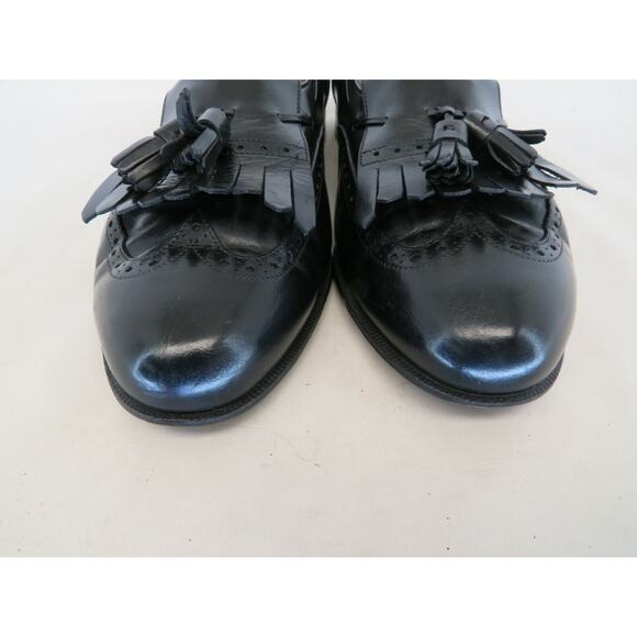 Salvatore Ferragamo Black Leather Kilt Tassel Loafers Dress Shoes Mens Size 9 D main image 7
